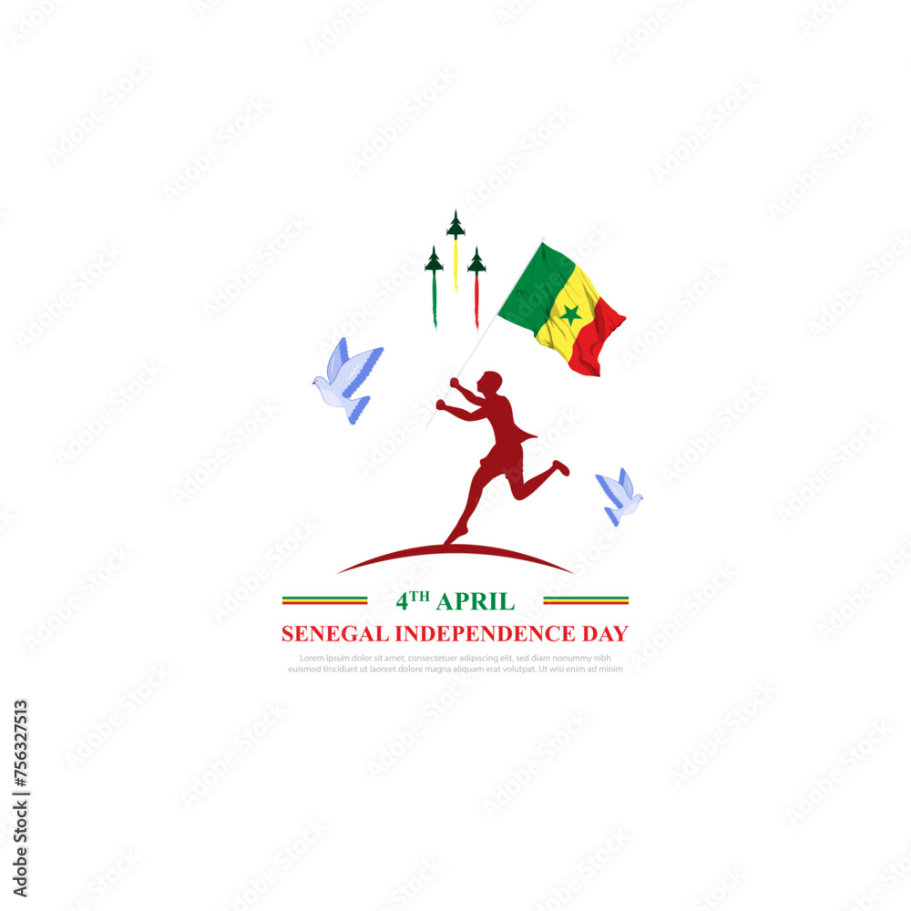 Vector illustration of Senegal Independence Day social media feed template Vector illustration of Senegal Independence Day social media feed template