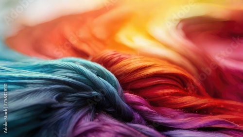 close up of colorful threads photo
