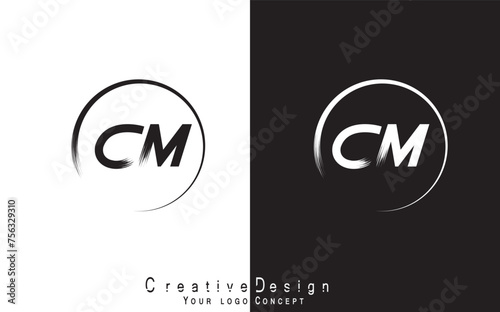 CM letter logo design template vector