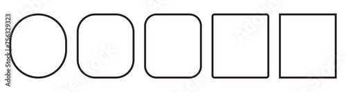 Rounded corners rectangles icons Vector