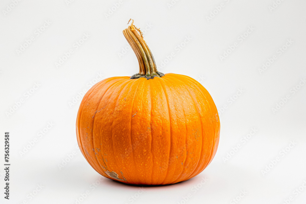 Orange Pumpkin On A White Background Background With Shadows Created Using Artificial Intelligence