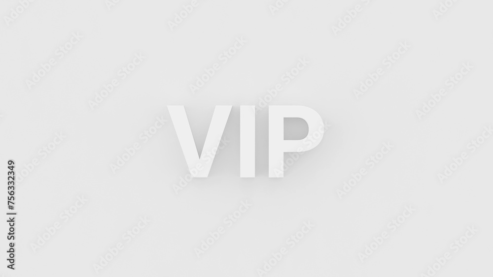 VIP is a very important person - a white 3D render on a wall background with a soft shadow. 3D illustration VIP is a very important person - a white 3D render on a wall background with a soft shadow. 3D illustration
