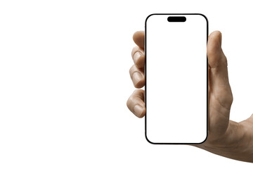 a phone  in a hand on a transparent background in PNG format