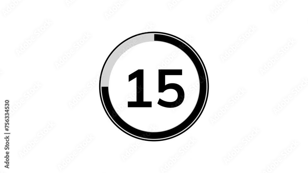 20 seconds countdown timer animation with simple flat modern black circle indicator animation on white background 20 seconds countdown timer animation with simple flat modern black circle indicator animation on white background