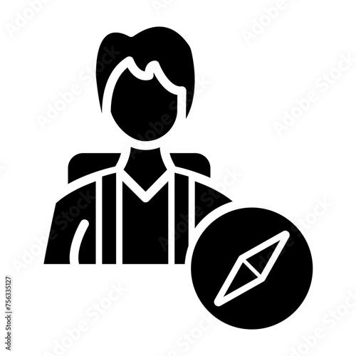 Tourist glyph icon