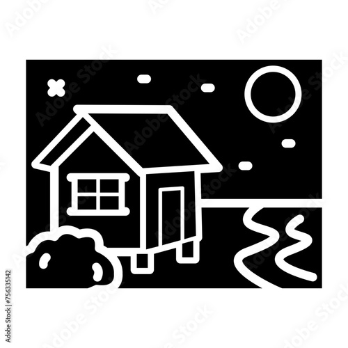 Beach House glyph icon
