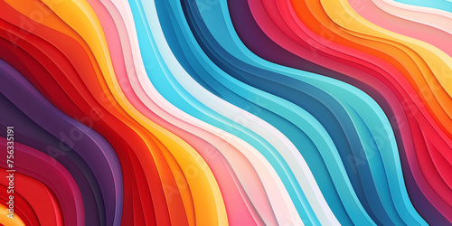 illustration of abstract rainbow waves background. Created with Generative AI