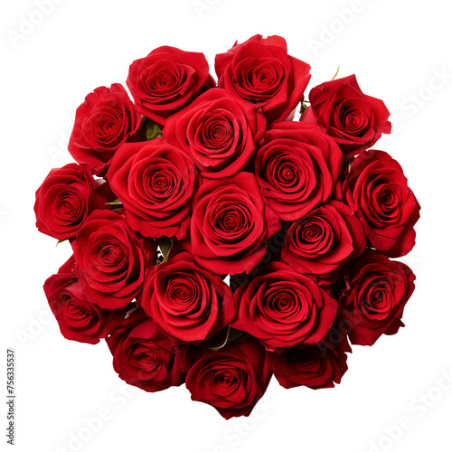 isolated illustration of bouquet of red roses. Created with Generative AI