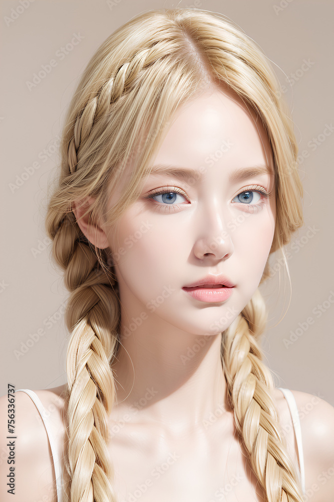 Gorgeous Young Female Model - Fashion or Cosmetics Model - Beauty with Perfect Fine Features - Beautiful Smooth Hair Gorgeous Young Female Model - Fashion or Cosmetics Model - Beauty with Perfect Fine Features - Beautiful Smooth Hair