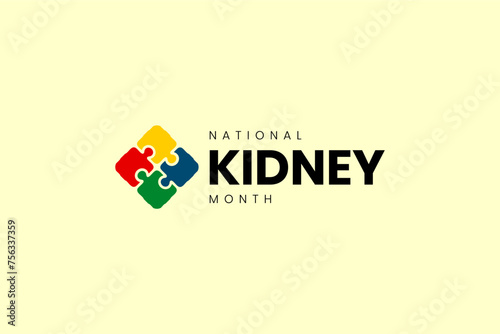 national kidney month, Holiday concept. Template for background, banner, card, poster, t-shirt with text inscription