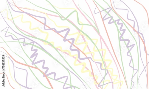Abstract colorful line art background isolated white background