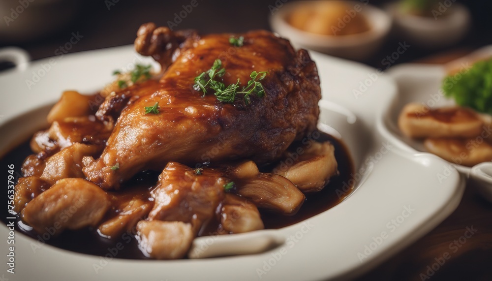 Fowl stewed with soy sauce, Chicken thigh Fowl stewed with soy sauce, Chicken thigh