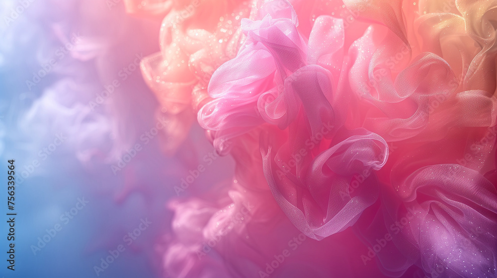Abstract soft fabric textures in pastel colors with a dreamy, bokeh light effect