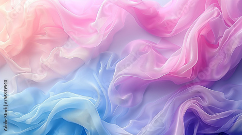 Ethereal fabric waves in pastel colors