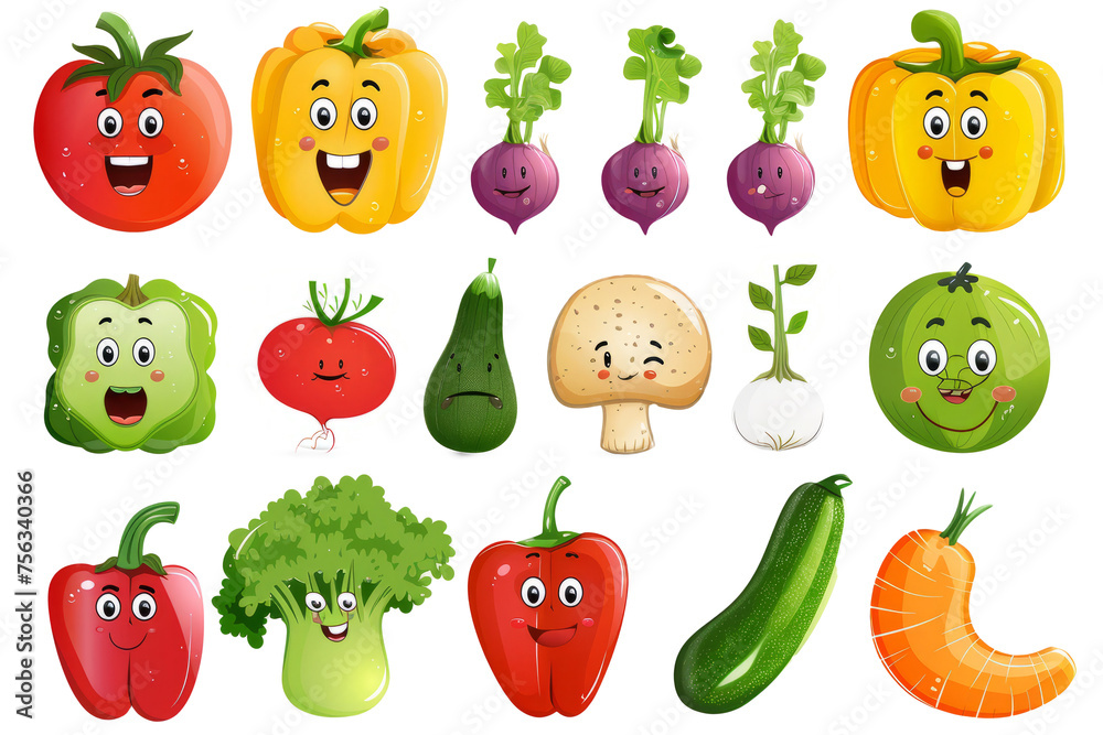 vegetables with cute characters for a children's book or story vegetables with cute characters for a children's book or story