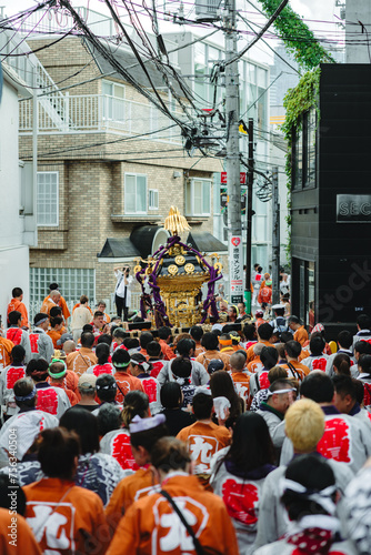 People doing summer festival in Tokyo, Japan