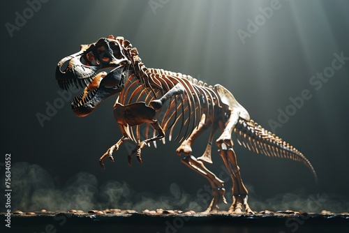 Fossilized Fury A Jurassic Skeleton Stands Tall Generative AI © Bipul Kumar