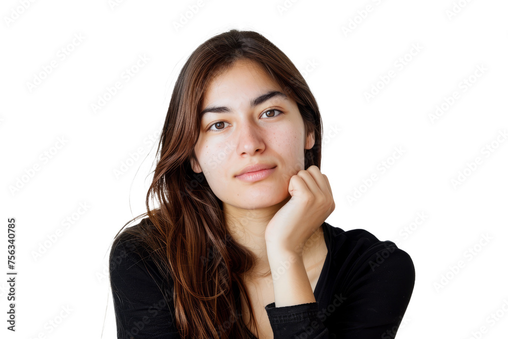 woman in a relaxed yet confident pose, showcasing her easygoing demeanor and approachability woman in a relaxed yet confident pose, showcasing her easygoing demeanor and approachability