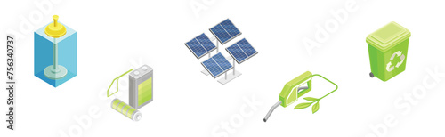 Renewable Green Energy Source Technology and Facility Vector Set