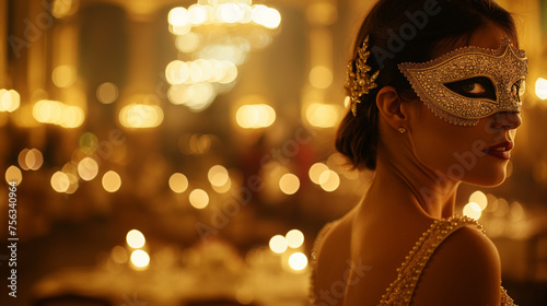  Woman at a masquerade ball