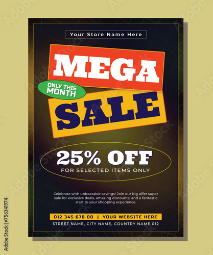Modern Mega Sale Limited Offer Discount Flyer Poster