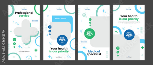 medical instagram stories design template for dentist clinic social media post 
