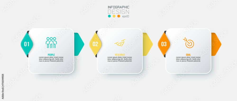 Infographic template business concept with step.
 - obrazy, fototapety, plakaty 