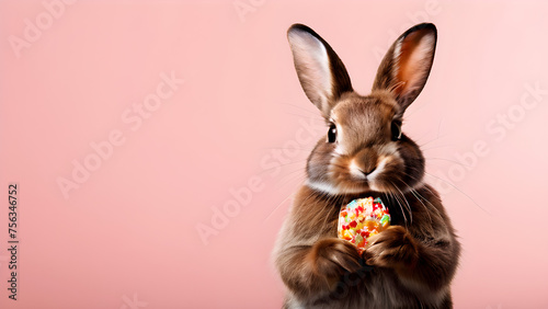 easter bunny with eggs  chocolate