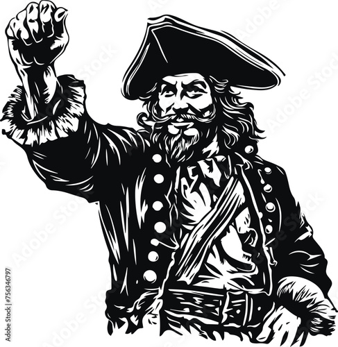 Pirate in head, Pirate Vector illustration on white background