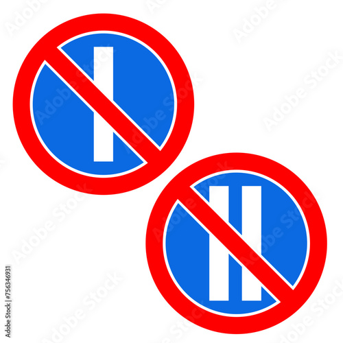 Free Download Road sign. Parking is prohibited on odd/even days of the month. Information sign - GFXLoad