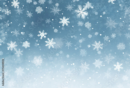 Blue and White Background With Snowflakes
