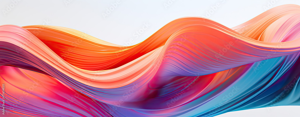 Close Up of a Colorful Wave on a White Background Close Up of a Colorful Wave on a White Background