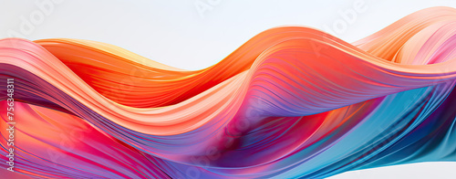 Close Up of a Colorful Wave on a White Background