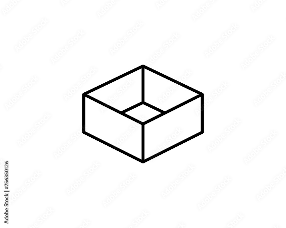 Delivery packaging vector icon. Cargo cardboard box icons. Carton package sign from line geometric shapes. Delivery packaging vector icon. Cargo cardboard box icons. Carton package sign from line geometric shapes.