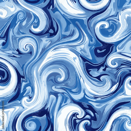 Watery swirls 2, seamless pattern, vector, tiling