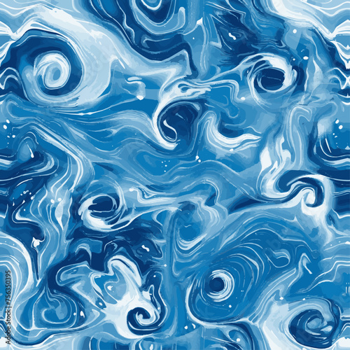 Watery swirls 3, seamless pattern, vector, tiling