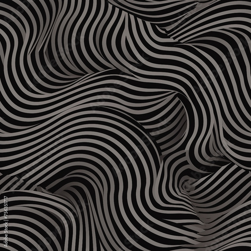 Wallpaper Mural A black and white striped pattern with a wavy texture Torontodigital.ca
