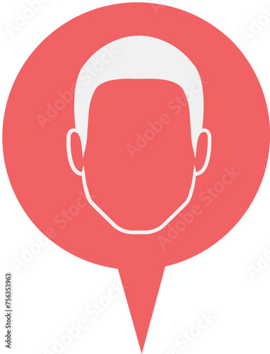 Man outline character in map pointer pin, toilet sign, graphic design no background 