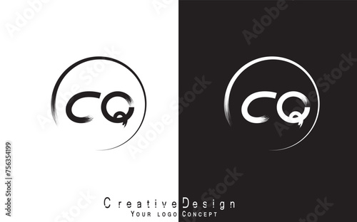 CQ letter logo design template vector