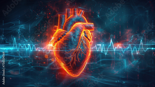 Beating Heart: Digital Artwork with Heart Rate Lines