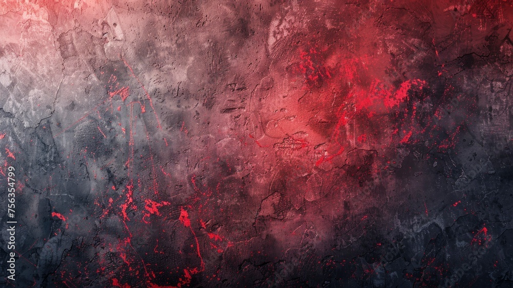 Beautiful grunge gray red background. Panoramic abstract decorative dark background. Wide angle rough stylish mystic texture wallpaper with copy space - generative ai - obrazy, fototapety, plakaty 