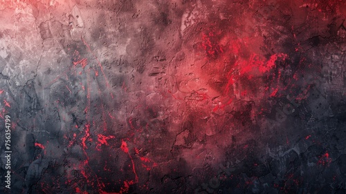 Beautiful grunge gray red background. Panoramic abstract decorative dark background. Wide angle rough stylish mystic texture wallpaper with copy space - generative ai photo