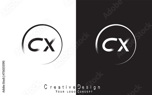 CX letter logo design template vector