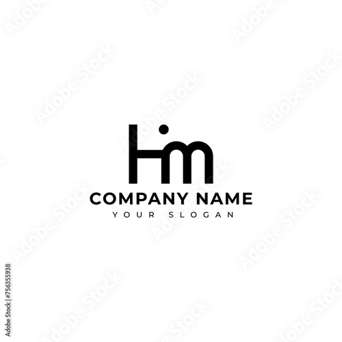 Modern Letter hm logo vector design template