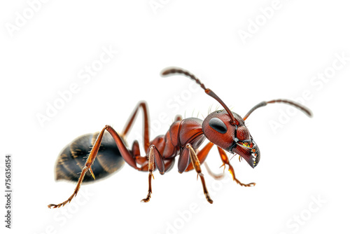 1 red ant, large body, deep field of view