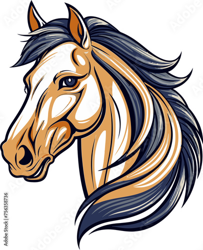 Fototapeta Naklejka Na Ścianę i Meble -  Galloping Stallion Mascot Vector Design