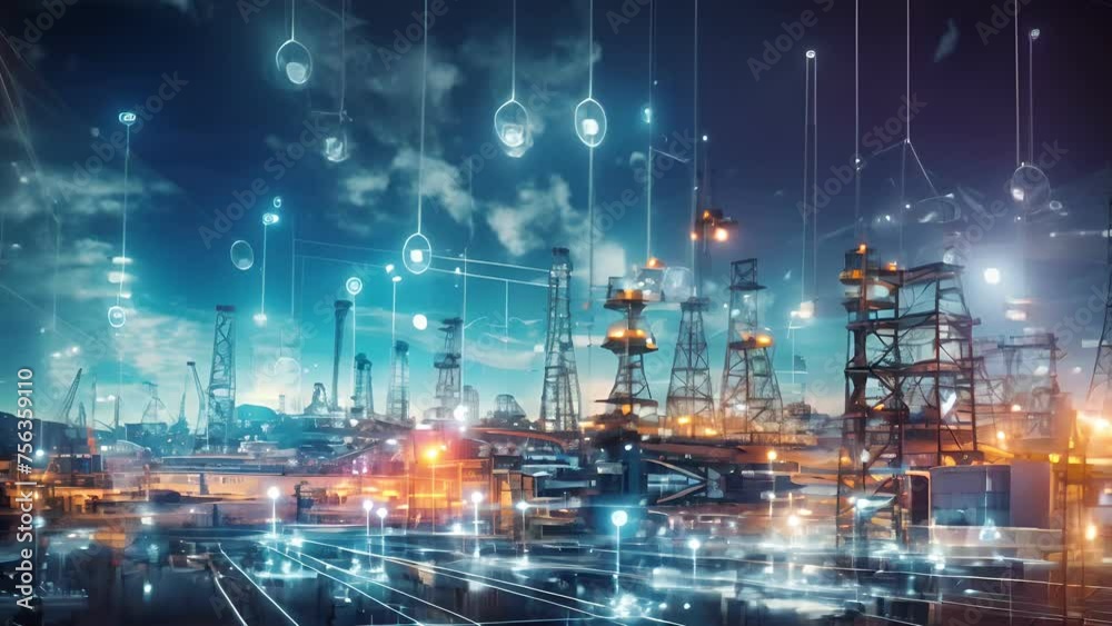 factory, communication network. Telecommunication. IoT, Internet of Things, ICT, Information communication Technology,. Smart factory. Digital transformation, cloud connecting