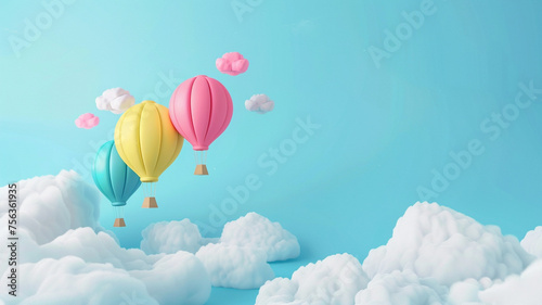 3D Earth with cute vibrant balloons