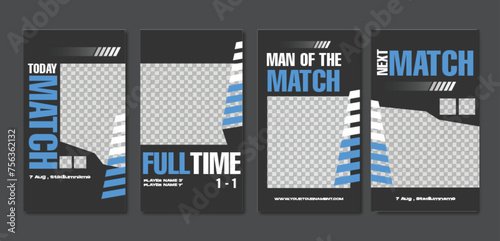 Sport social media post template , Football Match day , Full time , Next match	