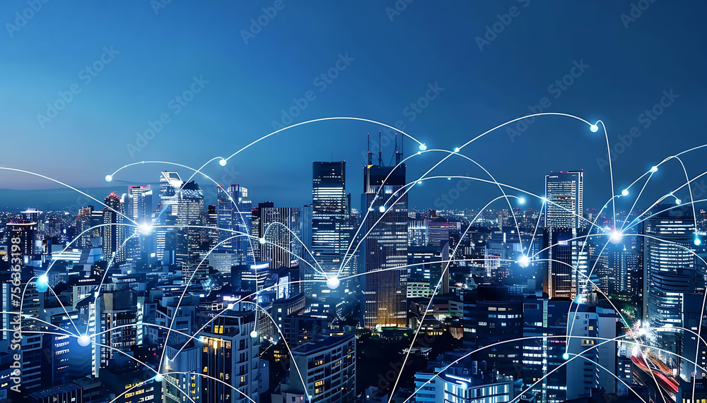 Next-Gen Connectivity: Exploring the Interplay of 5G, Cloud Computing, and Global Connectivity for Smart Cities - obrazy, fototapety, plakaty 